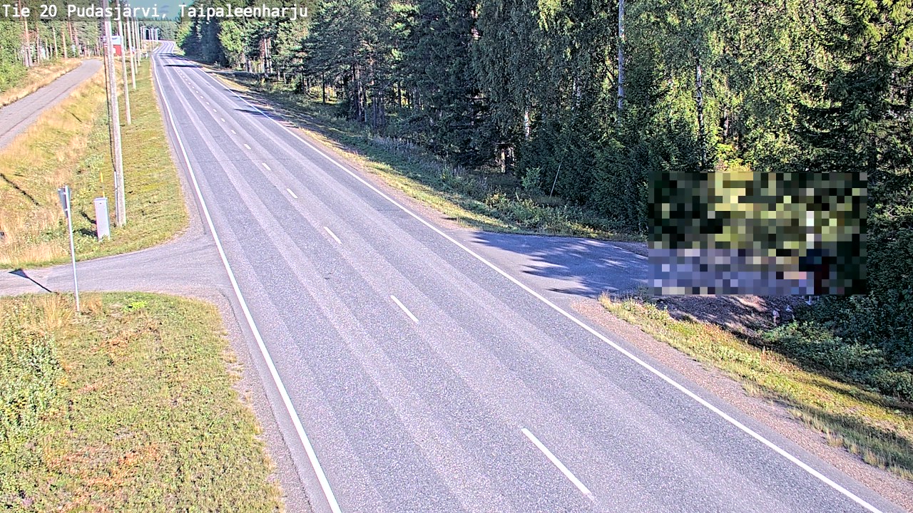 Weather Camera Image Väg 20 Pudasjärvi, Taipaleenharju, Pudasjärvi, Pohjois-Pohjanmaa