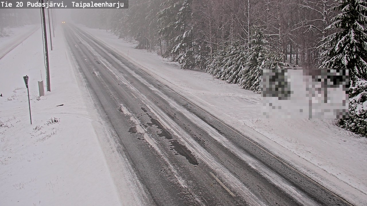 Weather Camera Image Road 20 Pudasjärvi, Taipaleenharju, Pudasjärvi, Pohjois-Pohjanmaa