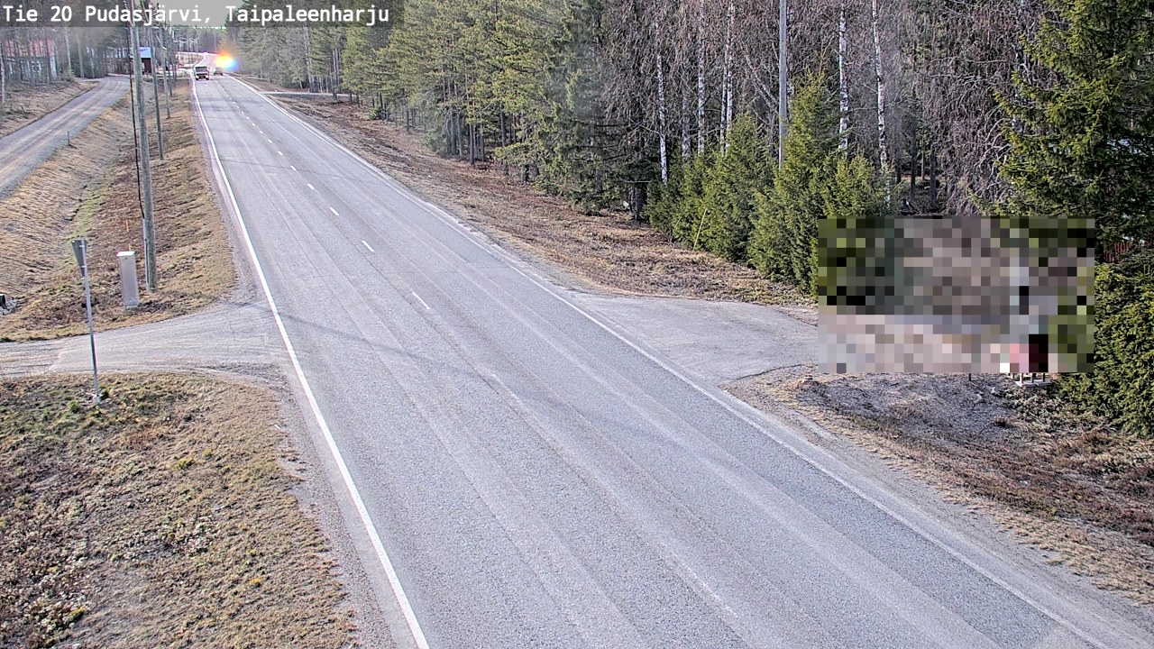 Weather Camera Image Road 20 Pudasjärvi, Taipaleenharju, Pudasjärvi, Pohjois-Pohjanmaa