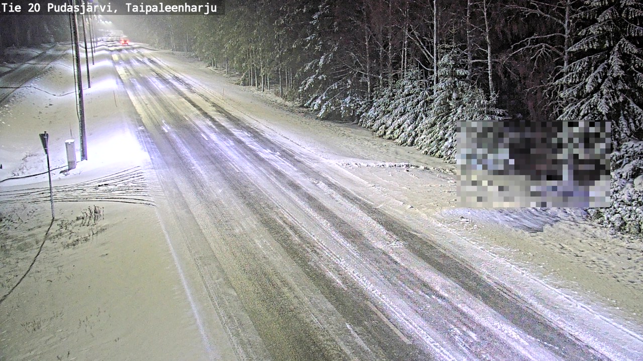 Weather Camera Image Road 20 Pudasjärvi, Taipaleenharju, Pudasjärvi, Pohjois-Pohjanmaa