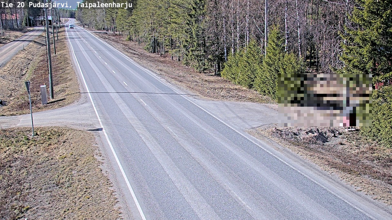 Weather Camera Image Road 20 Pudasjärvi, Taipaleenharju, Pudasjärvi, Pohjois-Pohjanmaa