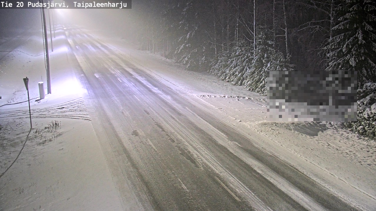 Weather Camera Image Road 20 Pudasjärvi, Taipaleenharju, Pudasjärvi, Pohjois-Pohjanmaa