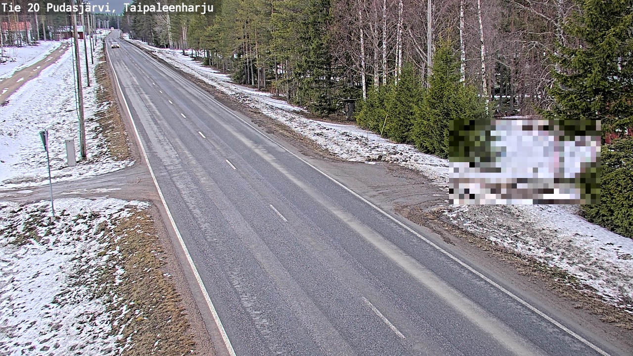 Weather Camera Image Väg 20 Pudasjärvi, Taipaleenharju, Pudasjärvi, Pohjois-Pohjanmaa