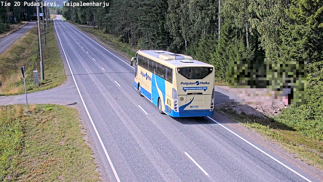 Weather Camera Image Road 20 Pudasjärvi, Taipaleenharju, Pudasjärvi, Pohjois-Pohjanmaa