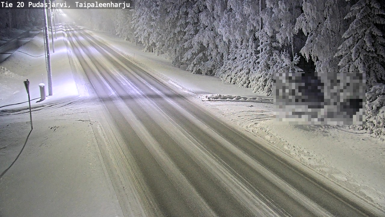 Weather Camera Image Road 20 Pudasjärvi, Taipaleenharju, Pudasjärvi, Pohjois-Pohjanmaa