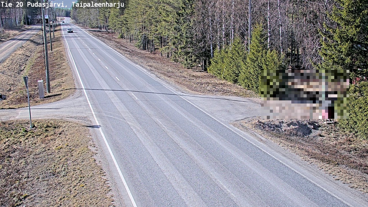 Weather Camera Image Road 20 Pudasjärvi, Taipaleenharju, Pudasjärvi, Pohjois-Pohjanmaa