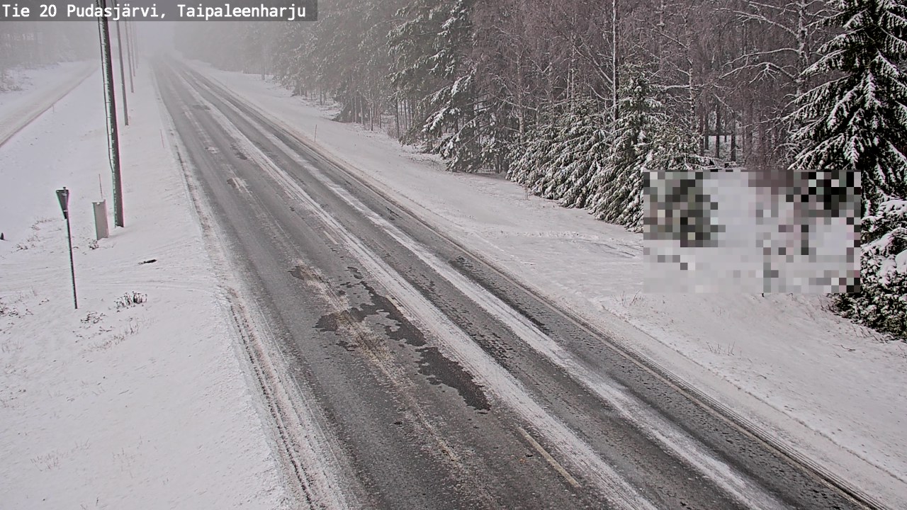 Weather Camera Image Road 20 Pudasjärvi, Taipaleenharju, Pudasjärvi, Pohjois-Pohjanmaa