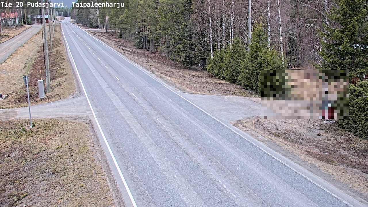 Weather Camera Image Väg 20 Pudasjärvi, Taipaleenharju, Pudasjärvi, Pohjois-Pohjanmaa