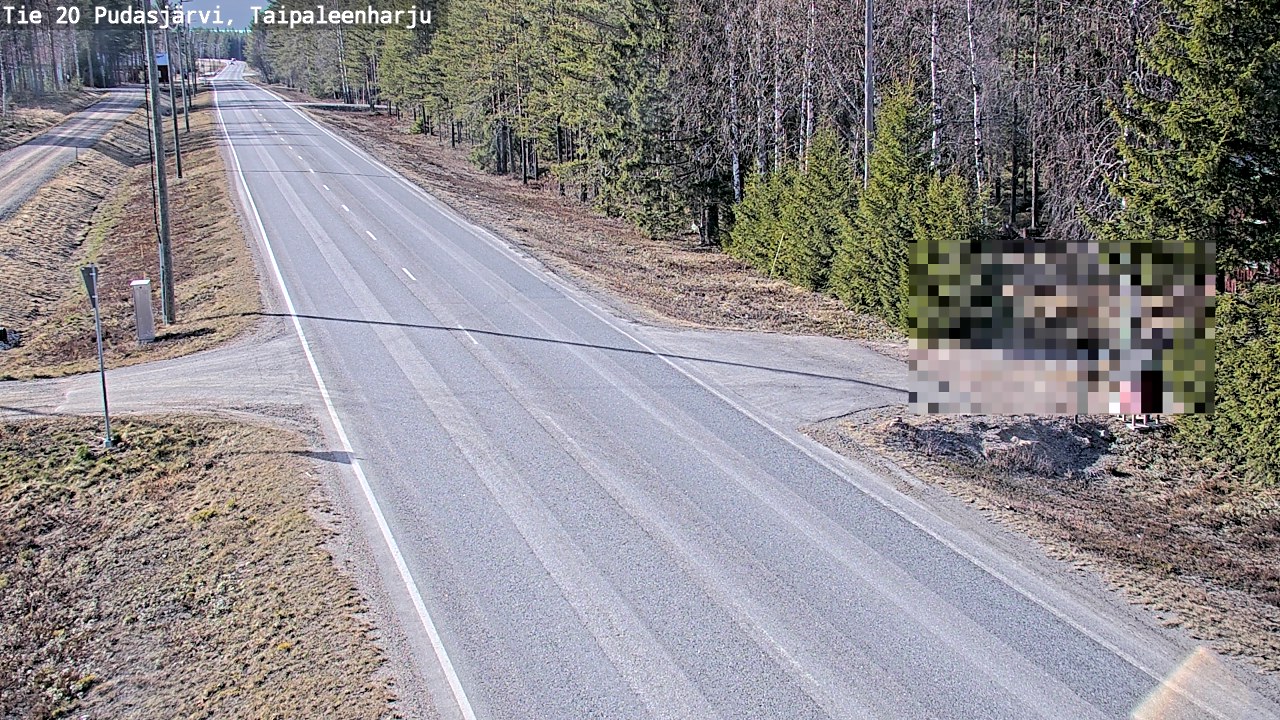 Weather Camera Image Road 20 Pudasjärvi, Taipaleenharju, Pudasjärvi, Pohjois-Pohjanmaa