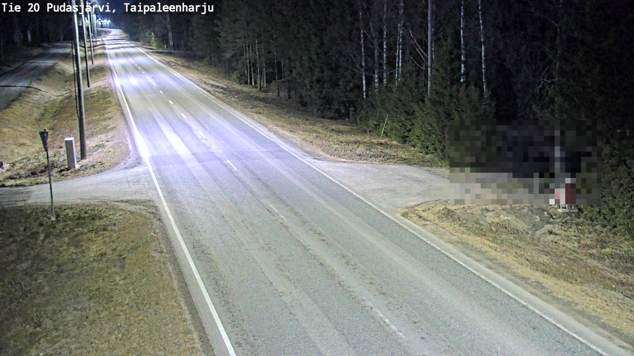Weather Camera Image Road 20 Pudasjärvi, Taipaleenharju, Pudasjärvi, Pohjois-Pohjanmaa