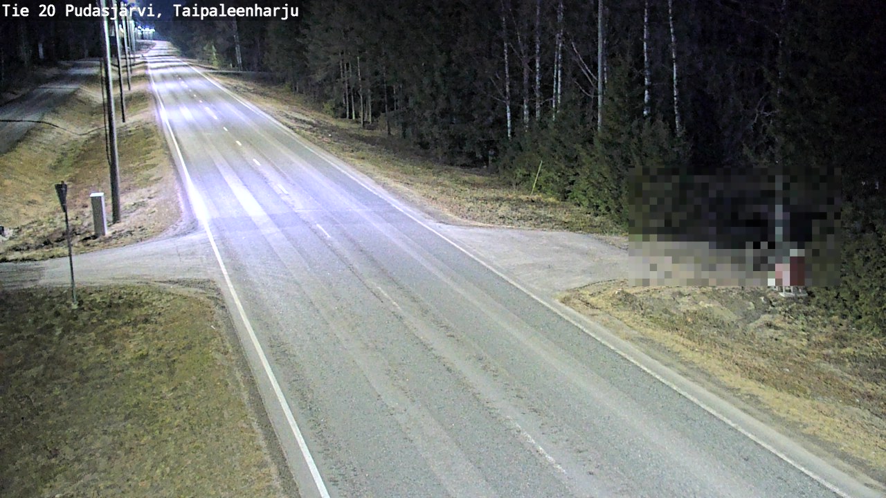 Weather Camera Image Road 20 Pudasjärvi, Taipaleenharju, Pudasjärvi, Pohjois-Pohjanmaa