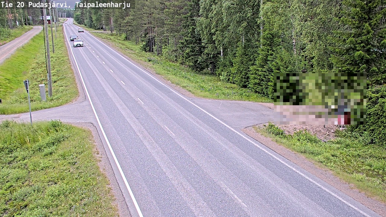 Kelikamerat Kuva Tie 20 Pudasjärvi, Taipaleenharju, Pudasjärvi, Pohjois-Pohjanmaa