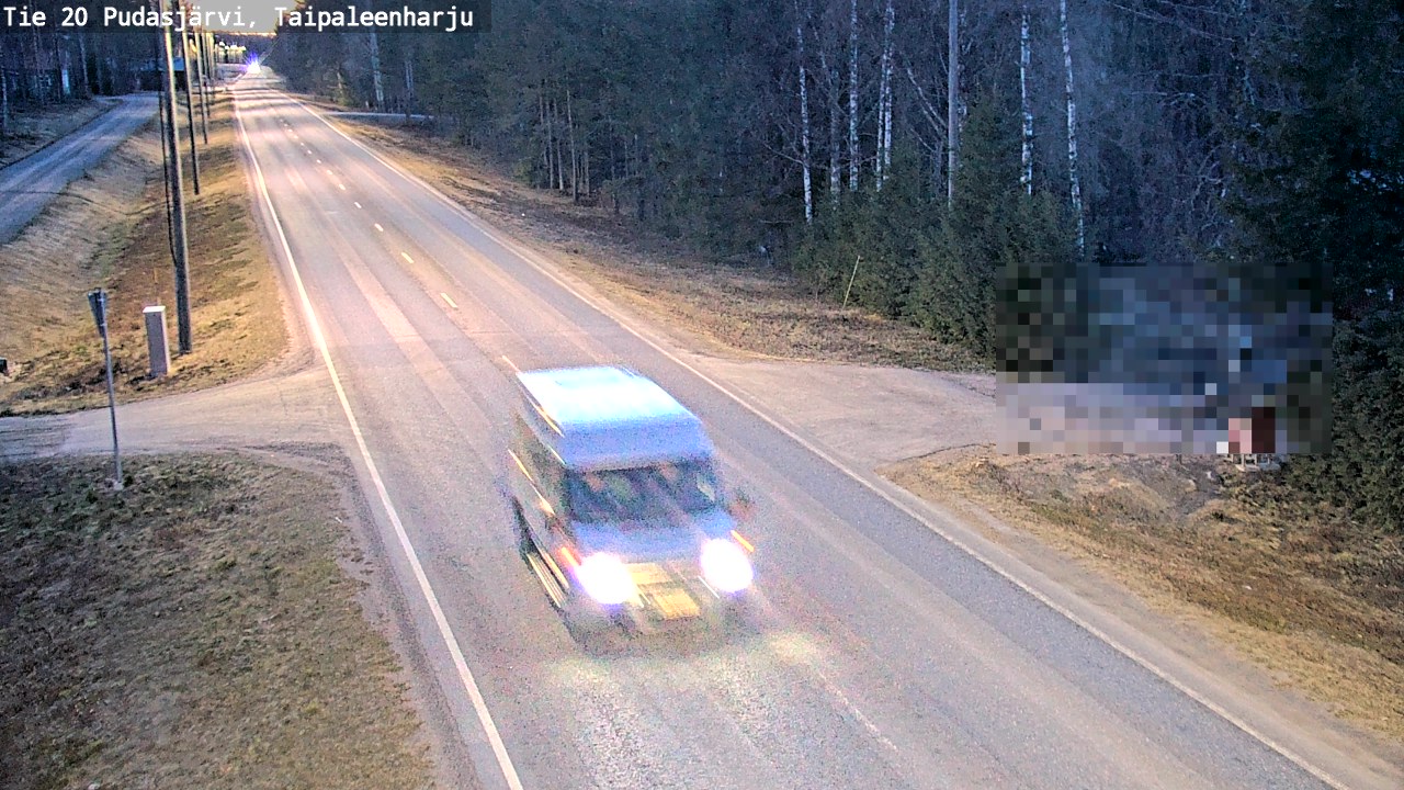 Weather Camera Image Road 20 Pudasjärvi, Taipaleenharju, Pudasjärvi, Pohjois-Pohjanmaa