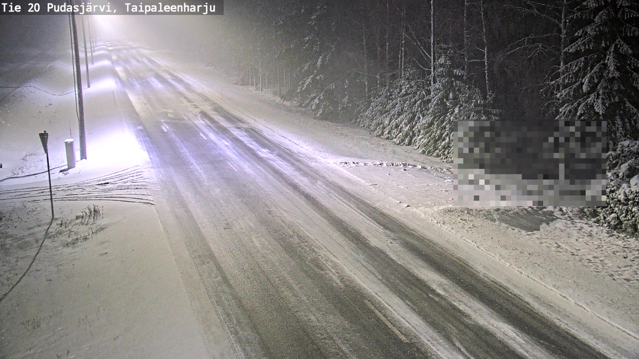 Weather Camera Image Road 20 Pudasjärvi, Taipaleenharju, Pudasjärvi, Pohjois-Pohjanmaa