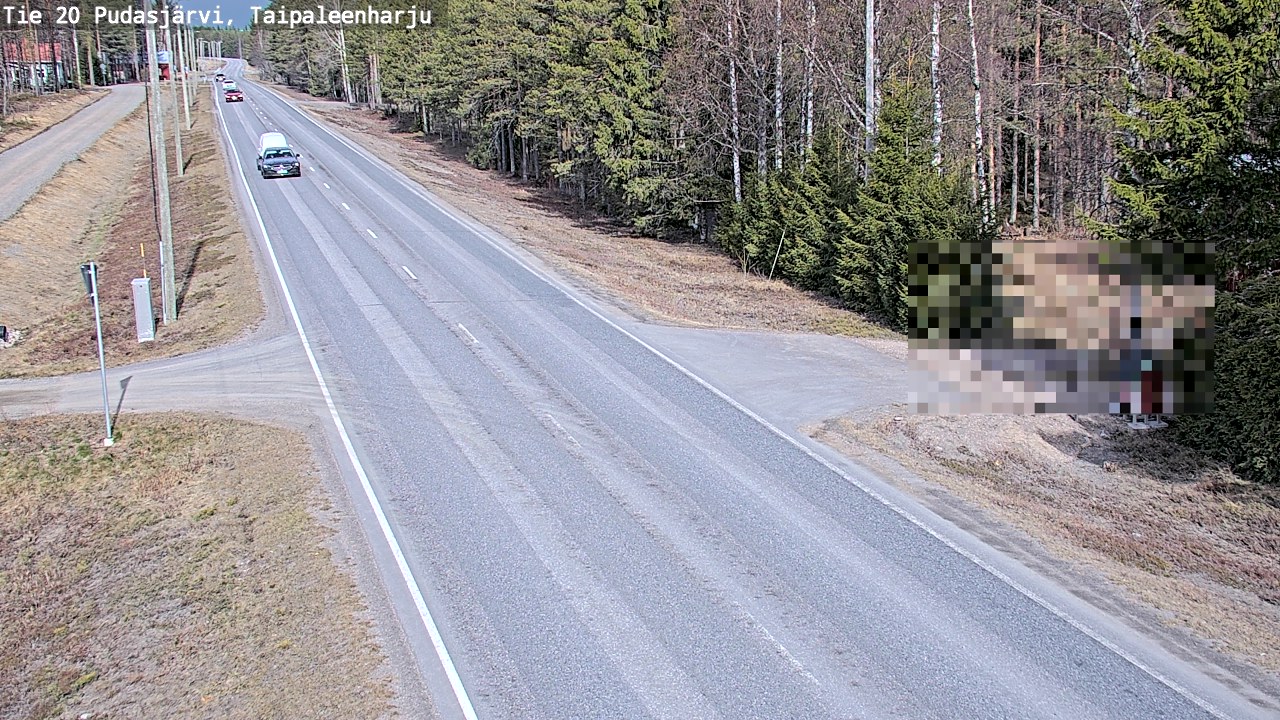 Weather Camera Image Road 20 Pudasjärvi, Taipaleenharju, Pudasjärvi, Pohjois-Pohjanmaa