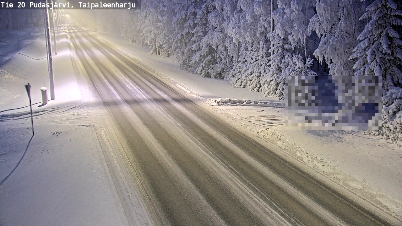 Weather Camera Image Road 20 Pudasjärvi, Taipaleenharju, Pudasjärvi, Pohjois-Pohjanmaa