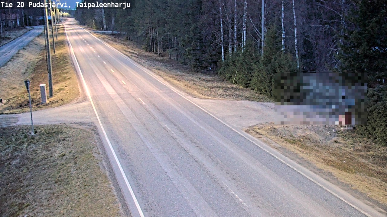 Weather Camera Image Road 20 Pudasjärvi, Taipaleenharju, Pudasjärvi, Pohjois-Pohjanmaa
