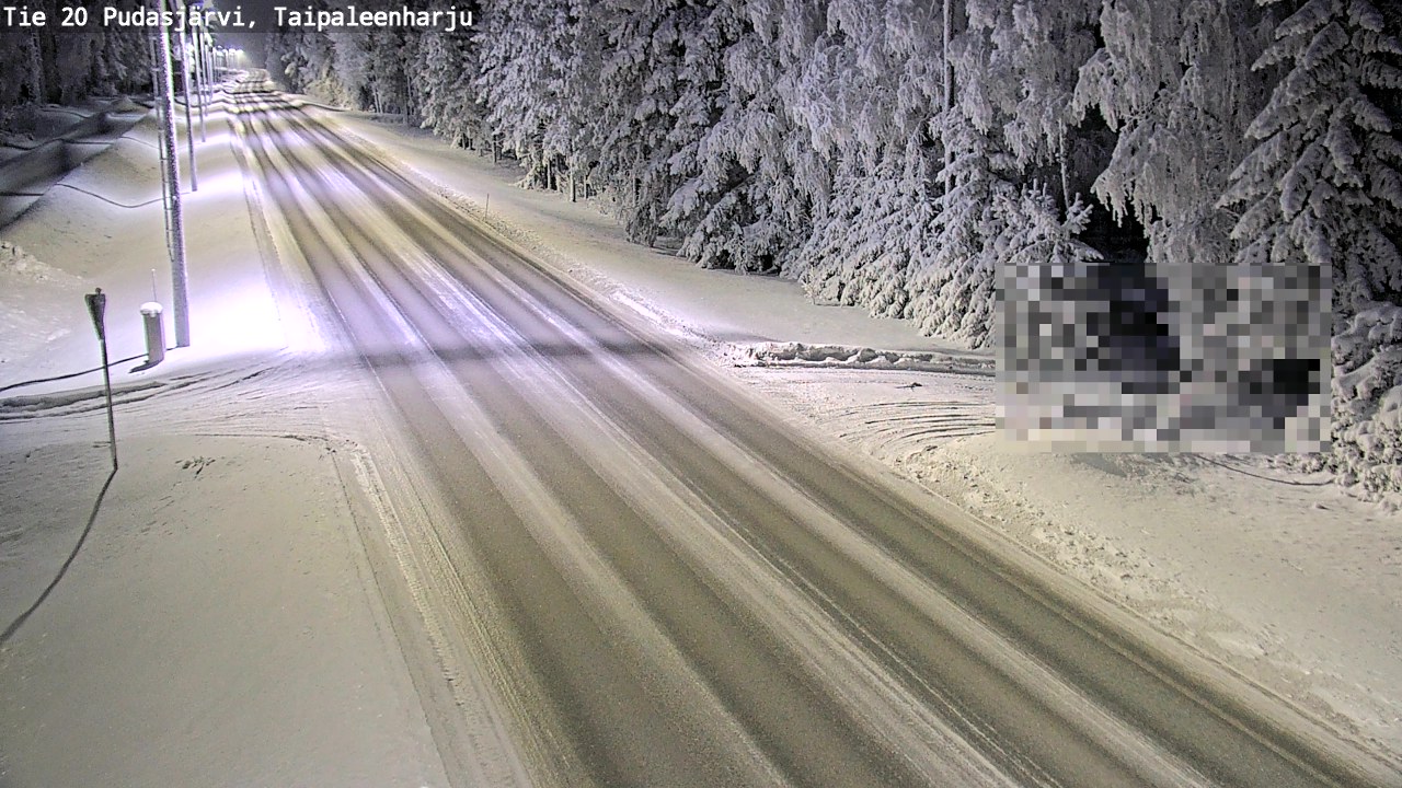 Weather Camera Image Väg 20 Pudasjärvi, Taipaleenharju, Pudasjärvi, Pohjois-Pohjanmaa