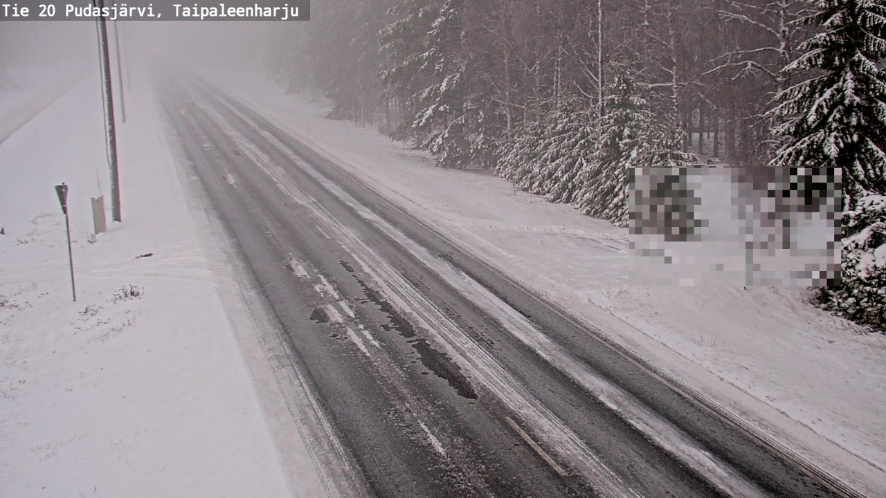 Weather Camera Image Road 20 Pudasjärvi, Taipaleenharju, Pudasjärvi, Pohjois-Pohjanmaa