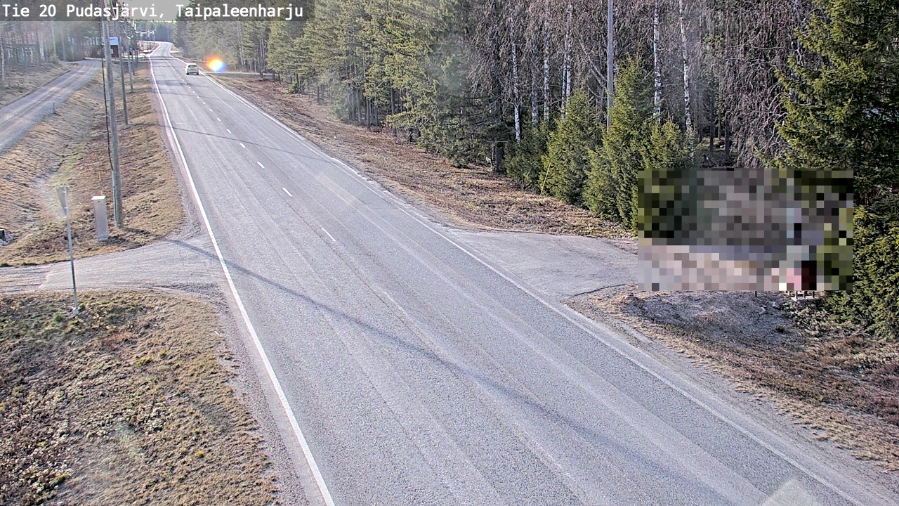 Weather Camera Image Road 20 Pudasjärvi, Taipaleenharju, Pudasjärvi, Pohjois-Pohjanmaa