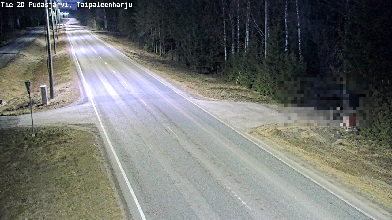 Weather Camera Image Road 20 Pudasjärvi, Taipaleenharju, Pudasjärvi, Pohjois-Pohjanmaa