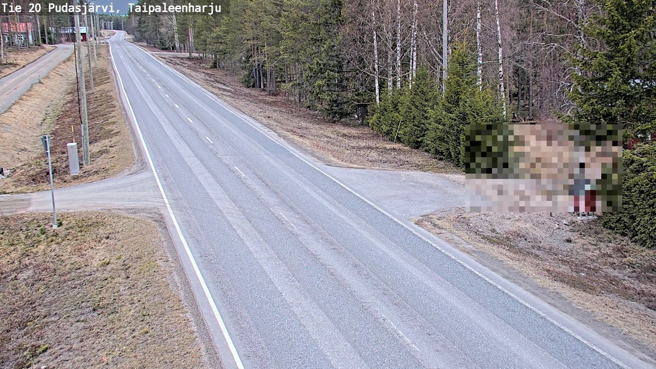 Weather Camera Image Väg 20 Pudasjärvi, Taipaleenharju, Pudasjärvi, Pohjois-Pohjanmaa