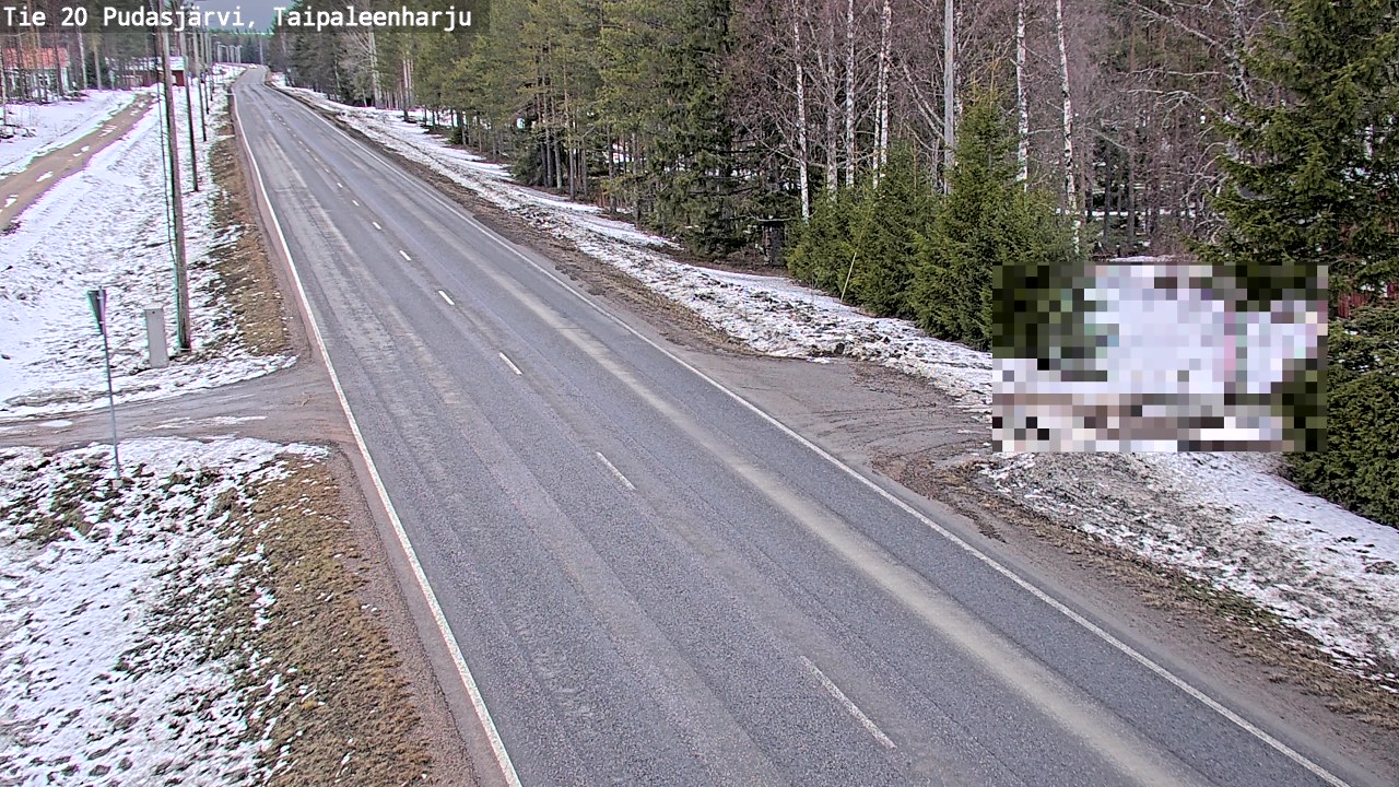 Weather Camera Image Väg 20 Pudasjärvi, Taipaleenharju, Pudasjärvi, Pohjois-Pohjanmaa