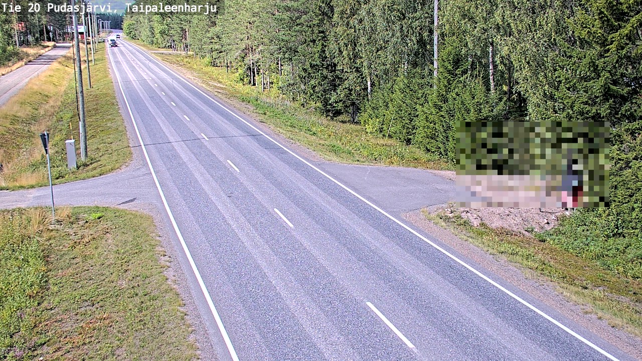 Weather Camera Image Väg 20 Pudasjärvi, Taipaleenharju, Pudasjärvi, Pohjois-Pohjanmaa