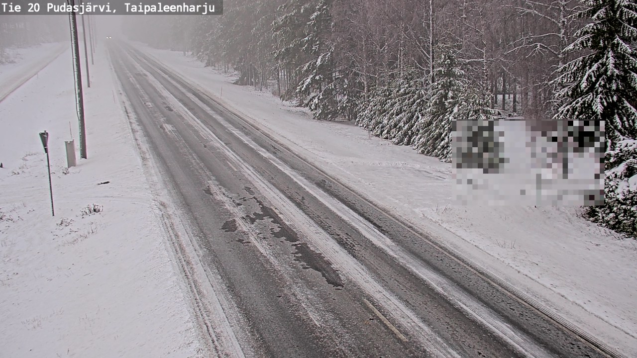 Weather Camera Image Road 20 Pudasjärvi, Taipaleenharju, Pudasjärvi, Pohjois-Pohjanmaa