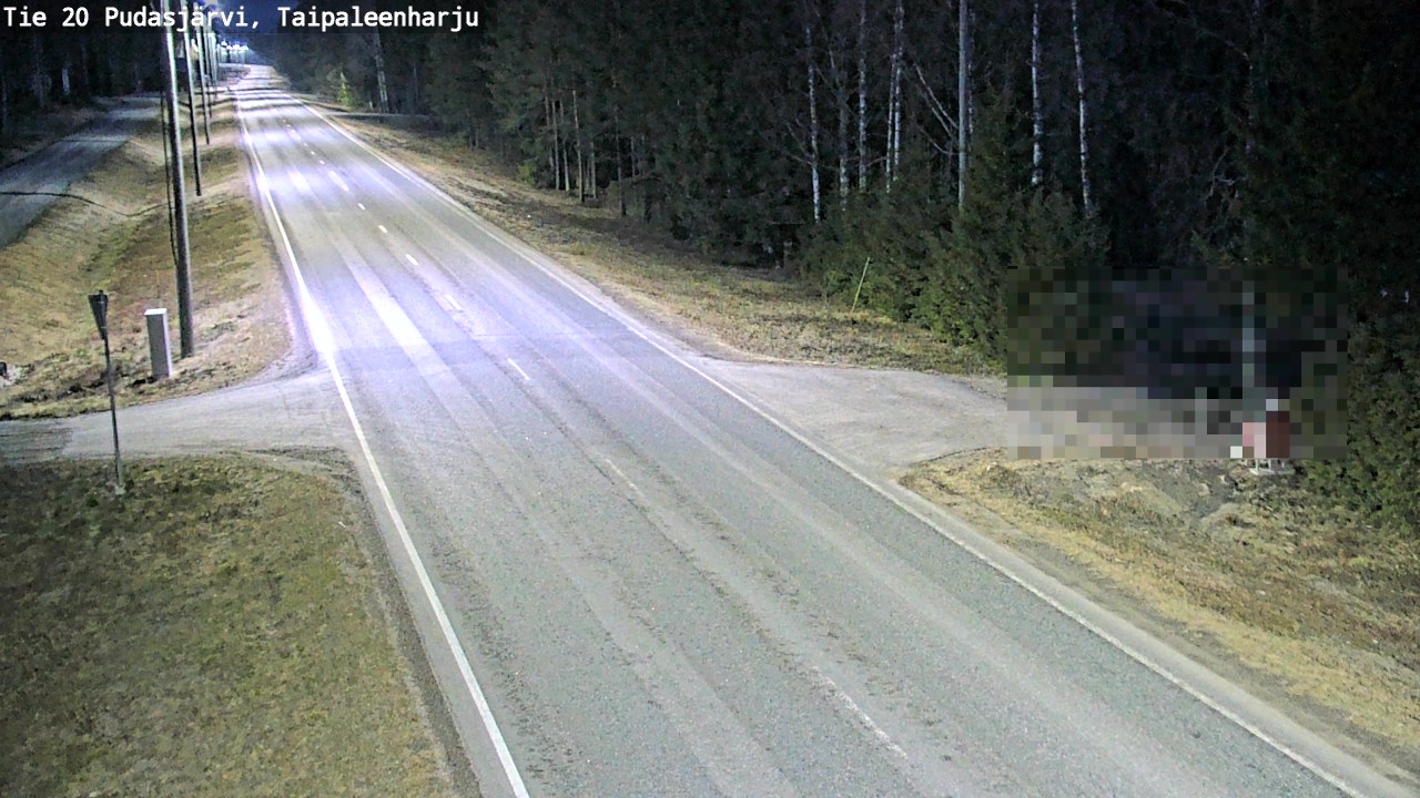 Weather Camera Image Road 20 Pudasjärvi, Taipaleenharju, Pudasjärvi, Pohjois-Pohjanmaa
