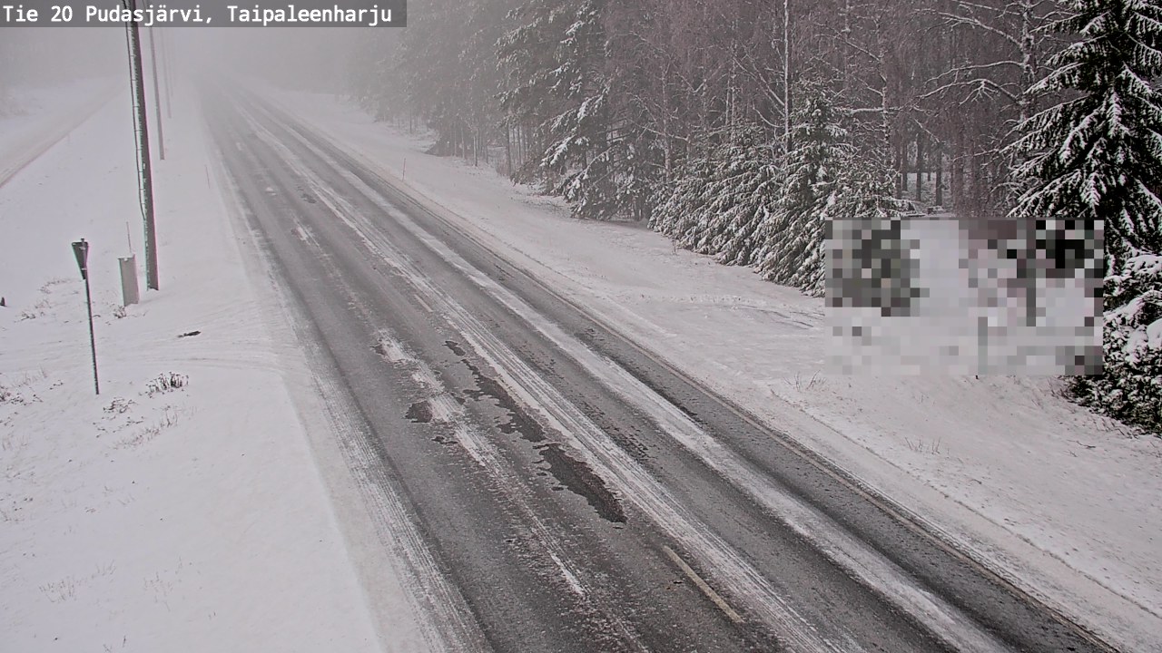 Weather Camera Image Road 20 Pudasjärvi, Taipaleenharju, Pudasjärvi, Pohjois-Pohjanmaa