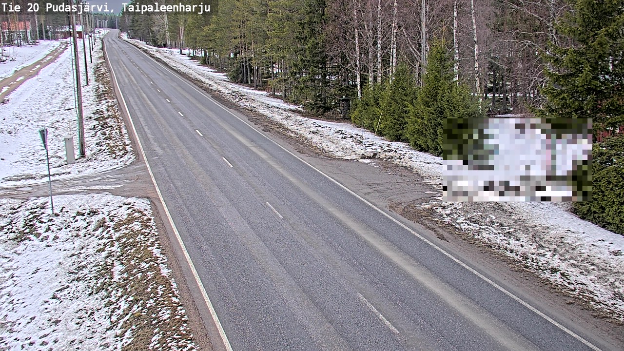 Weather Camera Image Road 20 Pudasjärvi, Taipaleenharju, Pudasjärvi, Pohjois-Pohjanmaa