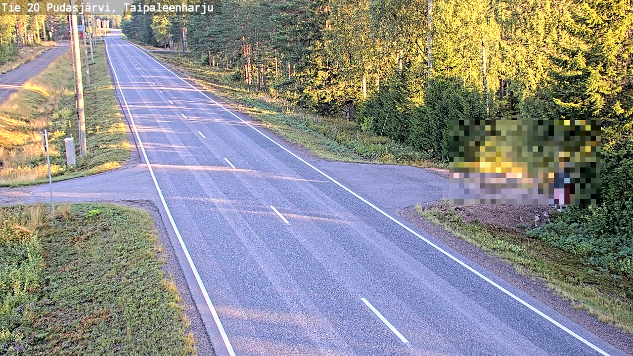 Weather Camera Image Väg 20 Pudasjärvi, Taipaleenharju, Pudasjärvi, Pohjois-Pohjanmaa