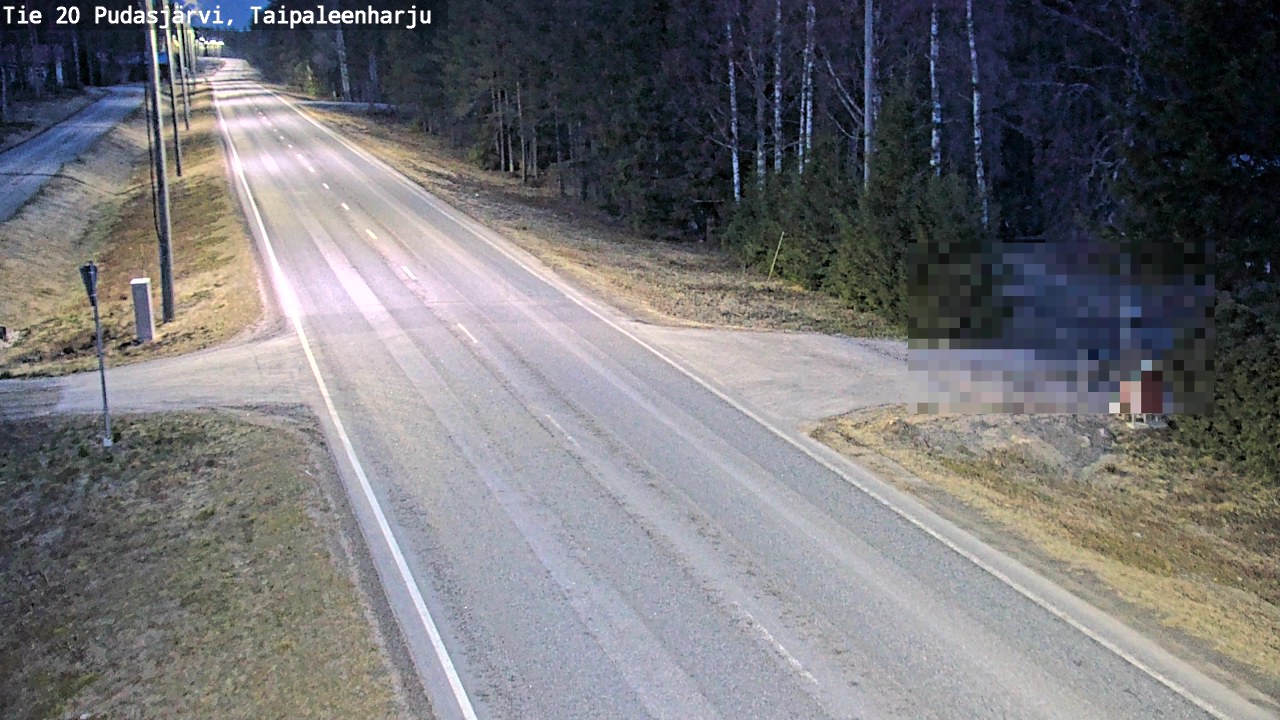 Weather Camera Image Road 20 Pudasjärvi, Taipaleenharju, Pudasjärvi, Pohjois-Pohjanmaa