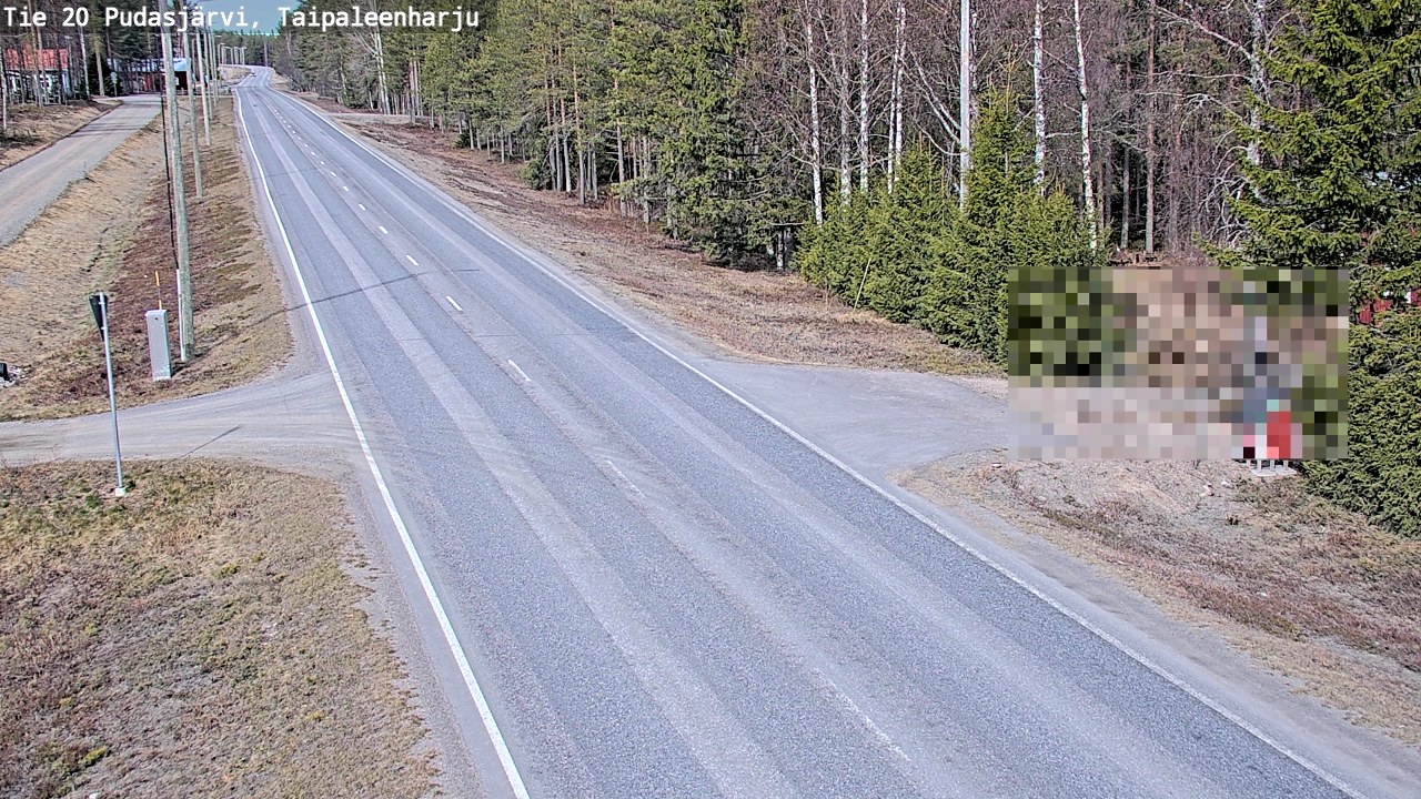Weather Camera Image Road 20 Pudasjärvi, Taipaleenharju, Pudasjärvi, Pohjois-Pohjanmaa