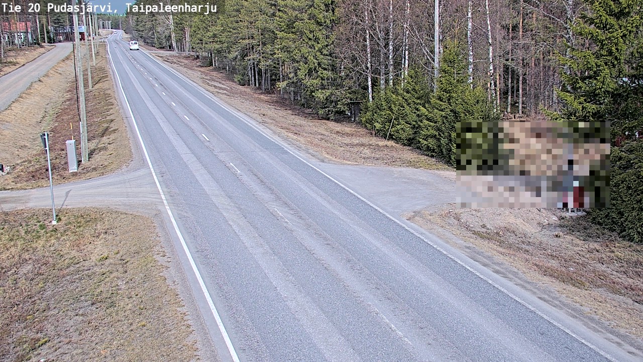 Weather Camera Image Road 20 Pudasjärvi, Taipaleenharju, Pudasjärvi, Pohjois-Pohjanmaa