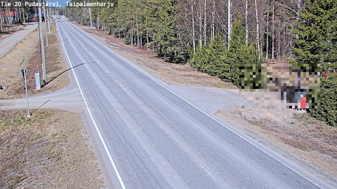 Weather Camera Image Road 20 Pudasjärvi, Taipaleenharju, Pudasjärvi, Pohjois-Pohjanmaa