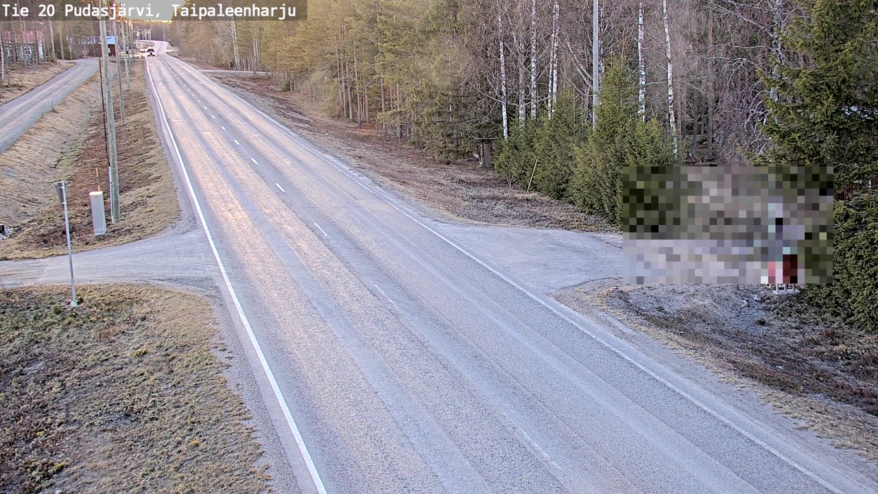 Weather Camera Image Road 20 Pudasjärvi, Taipaleenharju, Pudasjärvi, Pohjois-Pohjanmaa