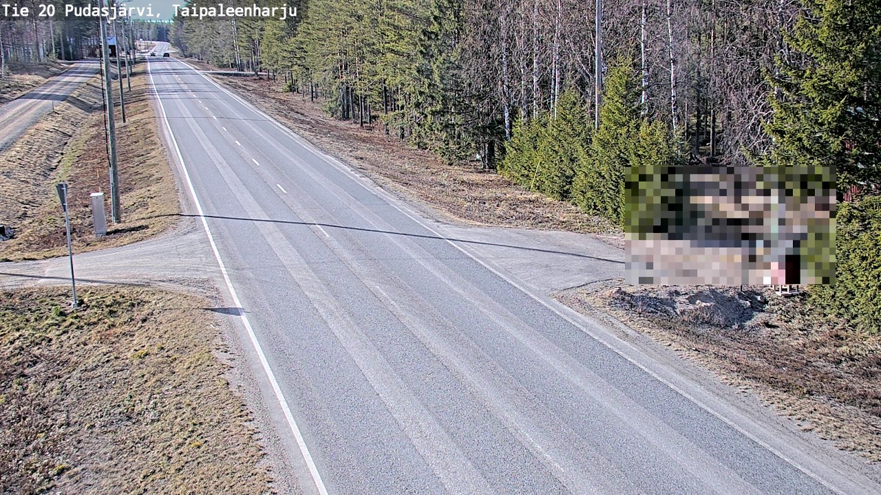 Weather Camera Image Road 20 Pudasjärvi, Taipaleenharju, Pudasjärvi, Pohjois-Pohjanmaa