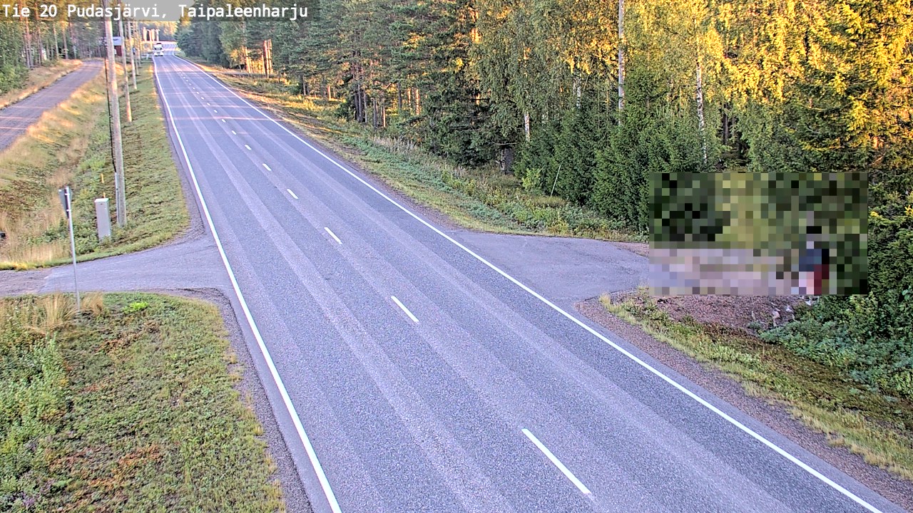Weather Camera Image Väg 20 Pudasjärvi, Taipaleenharju, Pudasjärvi, Pohjois-Pohjanmaa