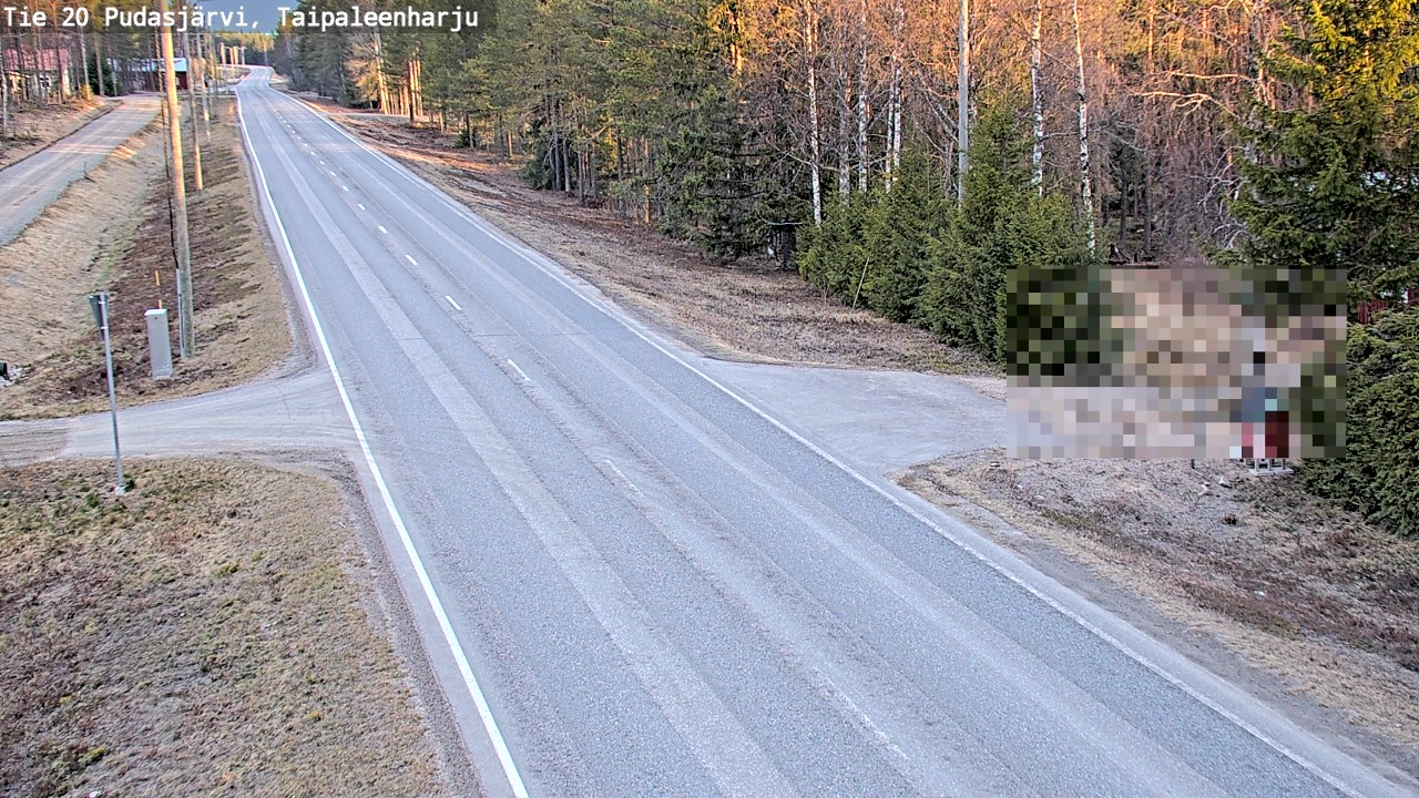 Weather Camera Image Väg 20 Pudasjärvi, Taipaleenharju, Pudasjärvi, Pohjois-Pohjanmaa