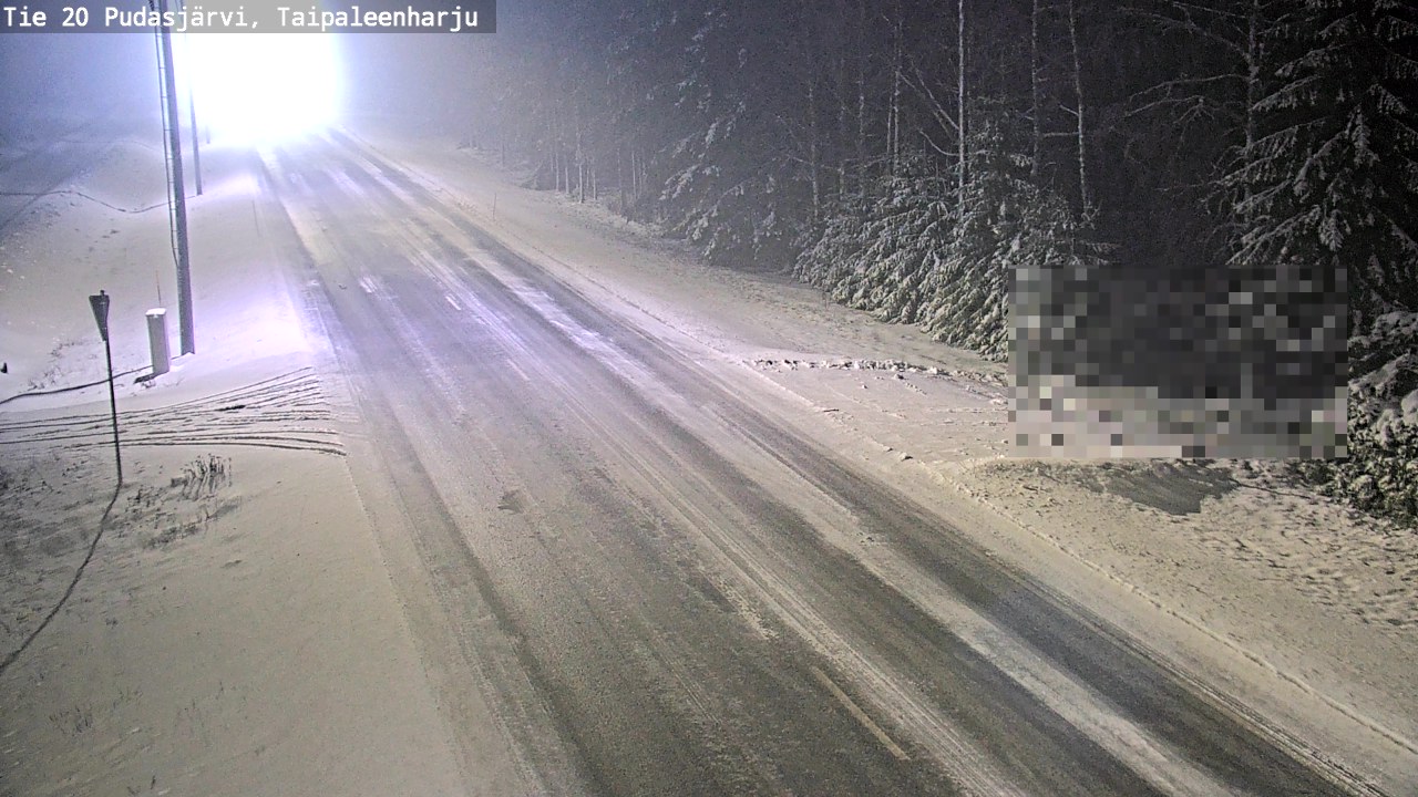Weather Camera Image Road 20 Pudasjärvi, Taipaleenharju, Pudasjärvi, Pohjois-Pohjanmaa