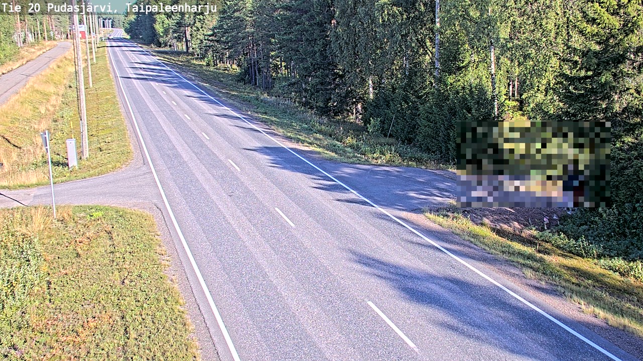 Weather Camera Image Väg 20 Pudasjärvi, Taipaleenharju, Pudasjärvi, Pohjois-Pohjanmaa