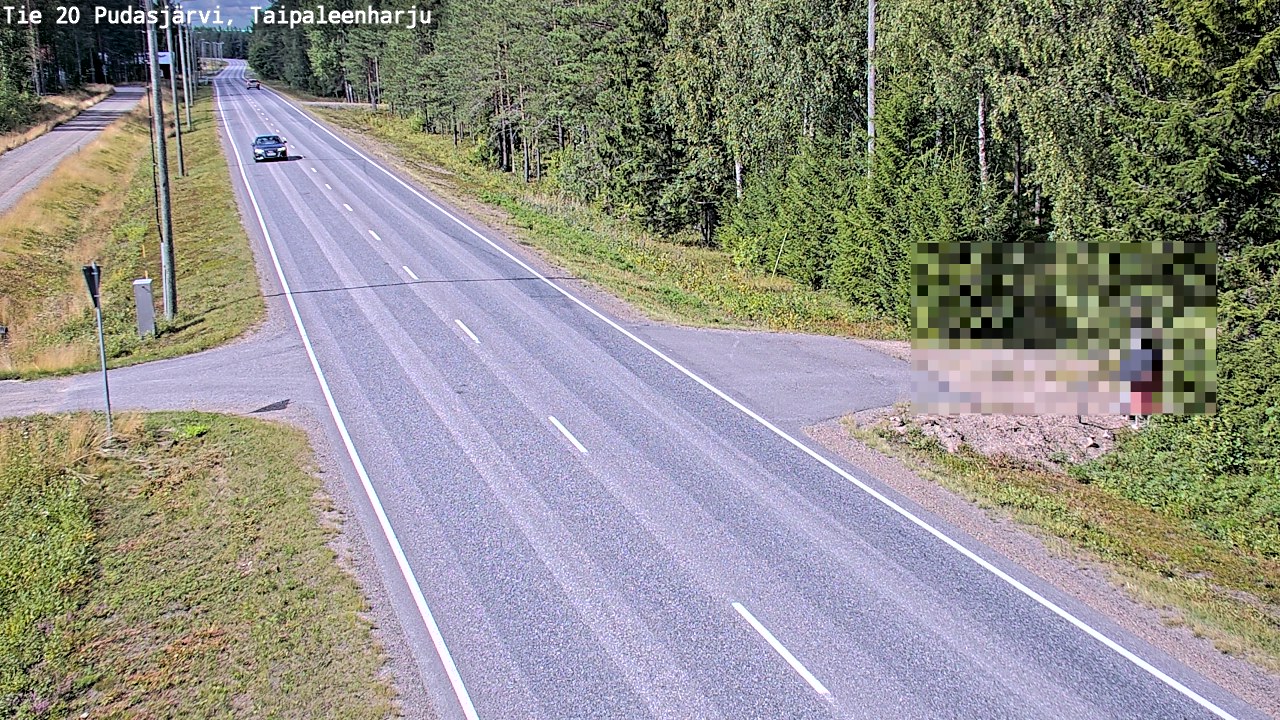 Weather Camera Image Väg 20 Pudasjärvi, Taipaleenharju, Pudasjärvi, Pohjois-Pohjanmaa