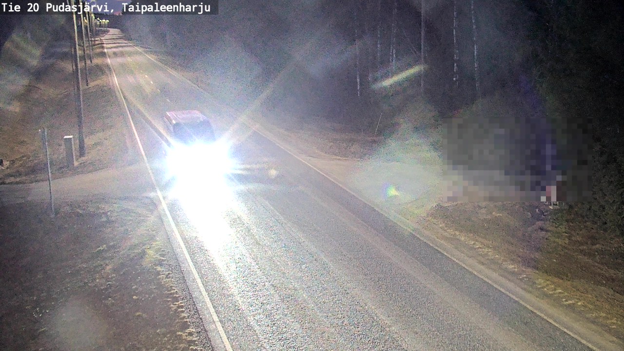 Weather Camera Image Road 20 Pudasjärvi, Taipaleenharju, Pudasjärvi, Pohjois-Pohjanmaa