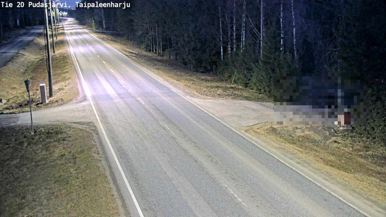 Weather Camera Image Road 20 Pudasjärvi, Taipaleenharju, Pudasjärvi, Pohjois-Pohjanmaa