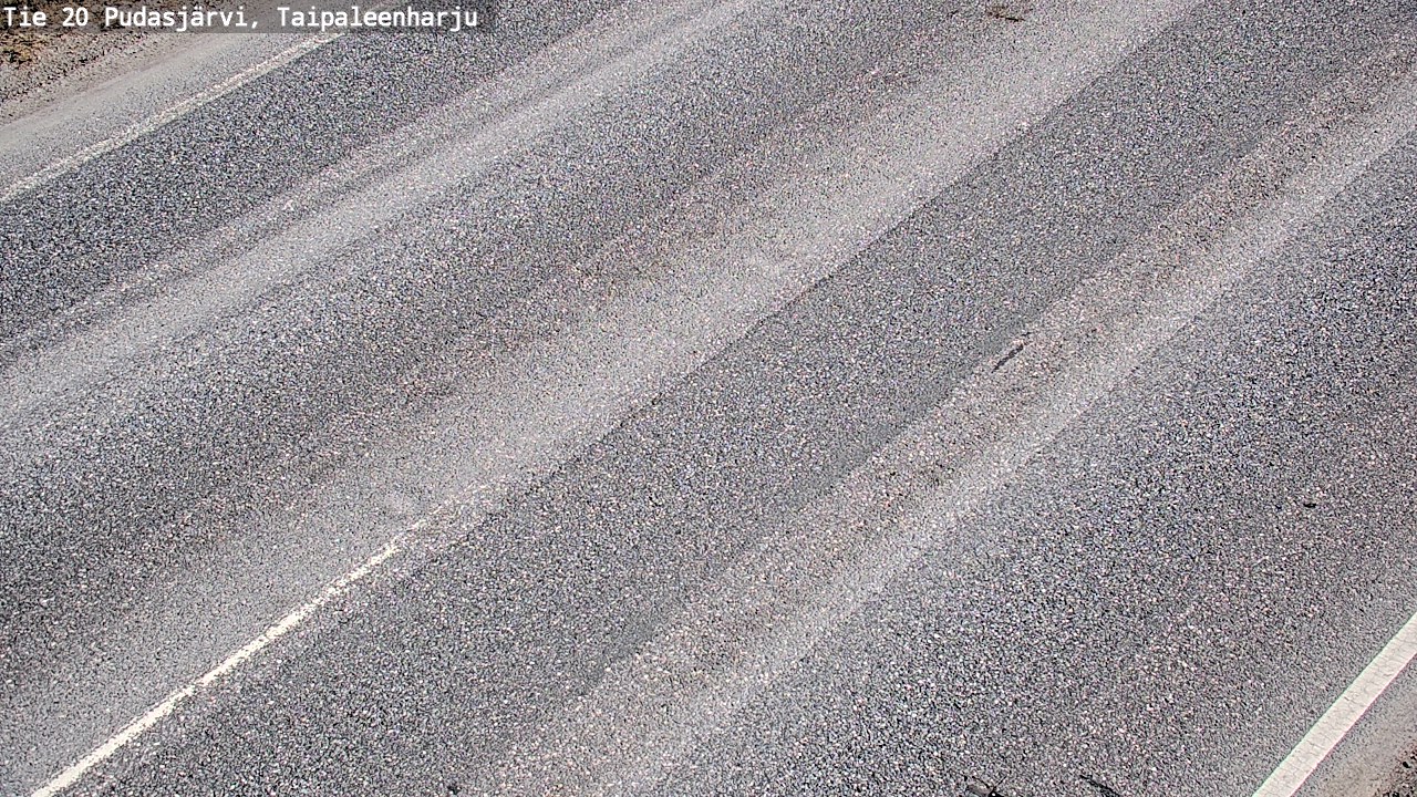 Weather Camera Image Road 20 Pudasjärvi, Taipaleenharju, Pudasjärvi, Pohjois-Pohjanmaa