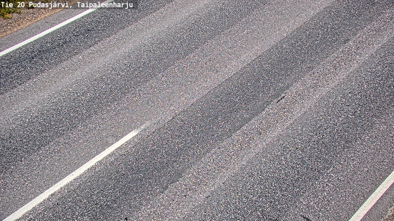Weather Camera Image Road 20 Pudasjärvi, Taipaleenharju, Pudasjärvi, Pohjois-Pohjanmaa