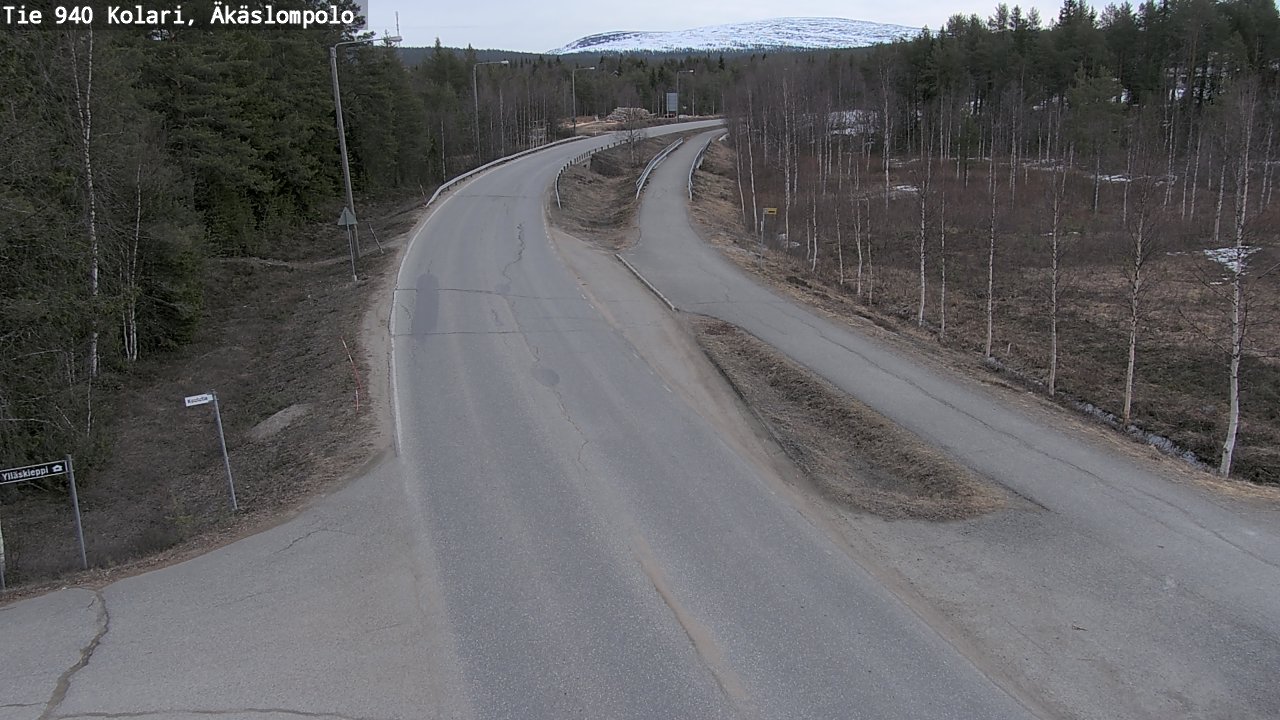 Weather Camera Image Väg 940 Kolari, Äkäslompolo, Kolari, Lappi