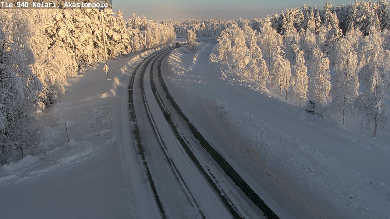 Weather Camera Image Väg 940 Kolari, Äkäslompolo, Kolari, Lappi